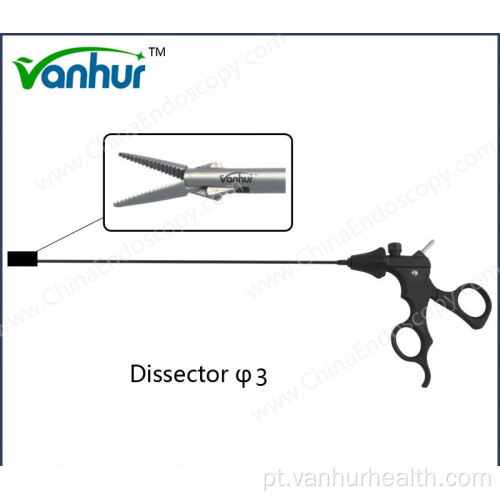 Pinça de dissecção laparoscópica de instrumentos de 3 mm